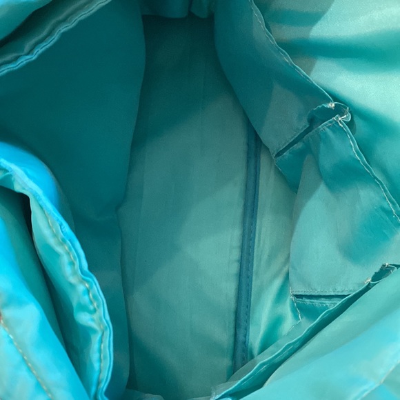 Tote in Silver, Bright Sea Green and Shades of Gray with Cheetah Accent - Picture 6 of 9